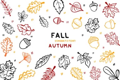 Fall Autumn by Bee piyanuch — Dingbats Font — thumbnail 1
