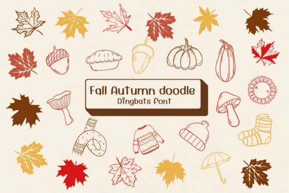 Fall Autumn Doodle by Ketsarin — Dingbats Font