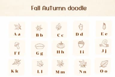 Fall Autumn Doodle by Ketsarin — Dingbats Font — thumbnail 2