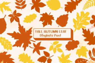 Fall Autumn Leaf by Ketsarin — Dingbats Font — thumbnail 1