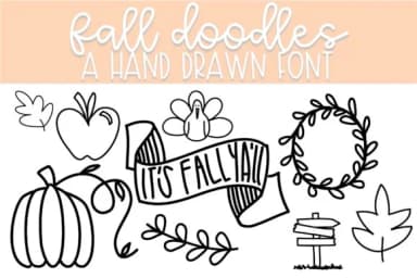 Fall Doodles by Fairways and Chalkboards — Dingbats Font — thumbnail 1
