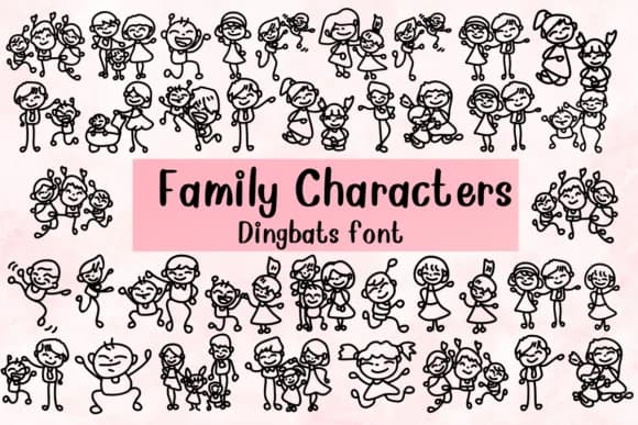 Family Characters by Nongyao — Dingbats Font