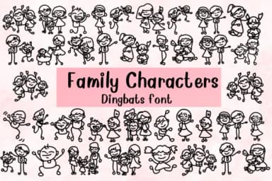 Family Characters by Nongyao — Dingbats Font — thumbnail 1