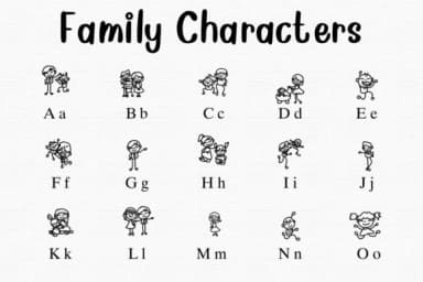 Family Characters by Nongyao — Dingbats Font — thumbnail 2