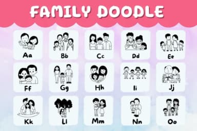 Family Doodle by Natchuta — Dingbats Font — thumbnail 2