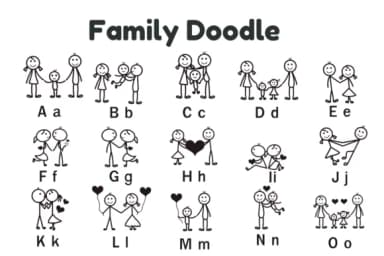 Family Doodle by Nun Sukhwan — Dingbats Font — thumbnail 5