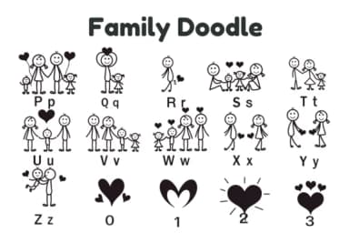 Family Doodle by Nun Sukhwan — Dingbats Font — thumbnail 6