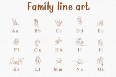 Family Line Art by Nongyao — Dingbats Font — thumbnail 2
