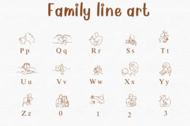 Family Line Art by Nongyao — Dingbats Font — thumbnail 3