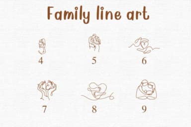 Family Line Art by Nongyao — Dingbats Font — thumbnail 4