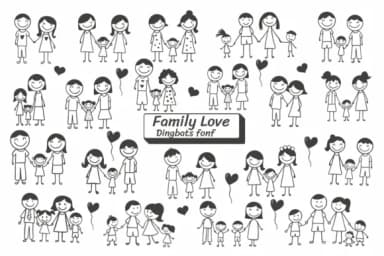 Family Love by Ketsarin — Dingbats Font — thumbnail 1
