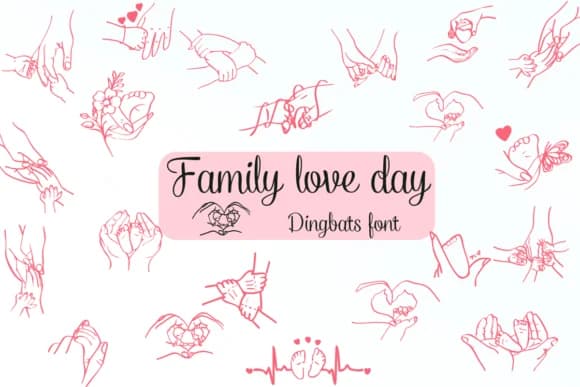 Family Love Day by Nongyao — Dingbats Font