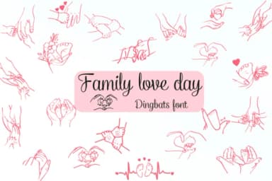 Family Love Day by Nongyao — Dingbats Font — thumbnail 1