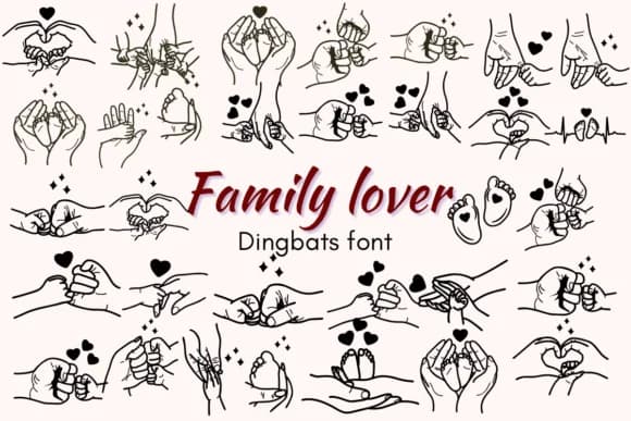 Family Lover by Nun Sukhwan — Dingbats Font