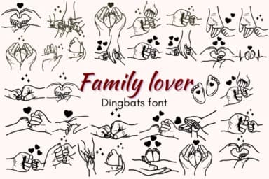 Family Lover by Nun Sukhwan — Dingbats Font — thumbnail 1