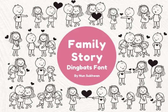 Family Story by Nun Sukhwan — Dingbats Font