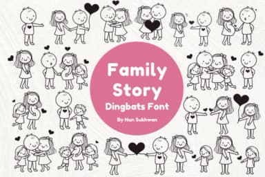 Family Story by Nun Sukhwan — Dingbats Font — thumbnail 1
