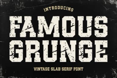 Famous Grunge by Jasm (7NTypes) — Slab Serif Font — thumbnail 1