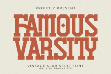 Famous Varsity by Pian45 — Slab Serif Font — thumbnail 1