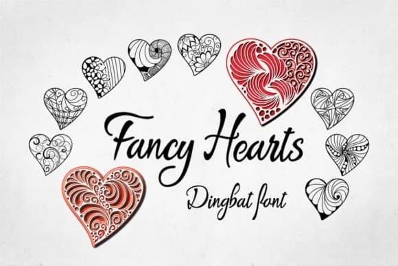 Fancy Hearts by Digital Typeface Studio — Dingbats Font