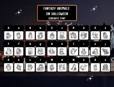 Fantasy Animals on Halloween by Distiny4919 — Dingbats Font — thumbnail 2
