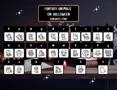 Fantasy Animals on Halloween by Distiny4919 — Dingbats Font — thumbnail 3