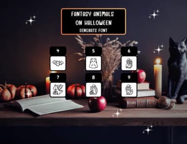 Fantasy Animals on Halloween by Distiny4919 — Dingbats Font — thumbnail 4