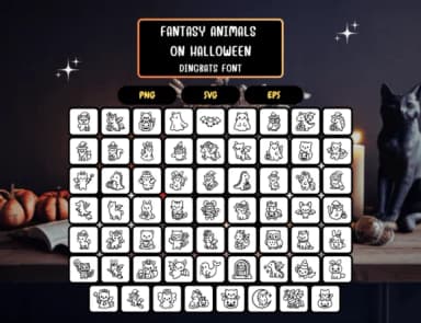 Fantasy Animals on Halloween by Distiny4919 — Dingbats Font — thumbnail 5