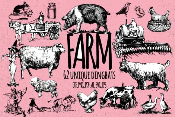Farm by Minimalistartstudio — Dingbats Font