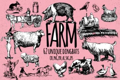 Farm by Minimalistartstudio — Dingbats Font — thumbnail 1