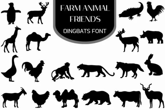Farm Animal Friends by Heartcraft Atelier — Dingbats Font