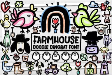 Farmhouse Doodle by Nobu Collections — Dingbats Font — thumbnail 1