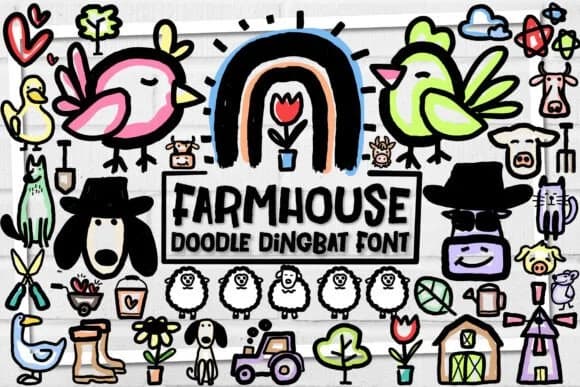 Farmhouse Doodle by Nobu Collections — Dingbats Font