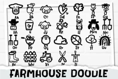 Farmhouse Doodle by Nobu Collections — Dingbats Font — thumbnail 3