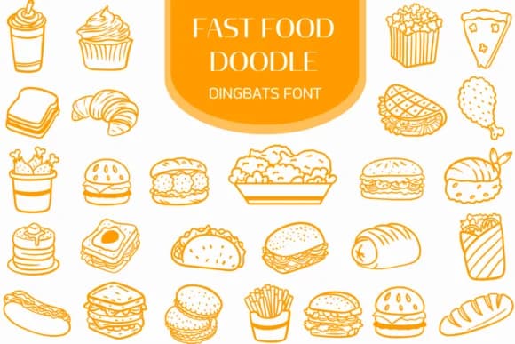 Fast Food Doodle by Heartcraft Atelier — Dingbats Font