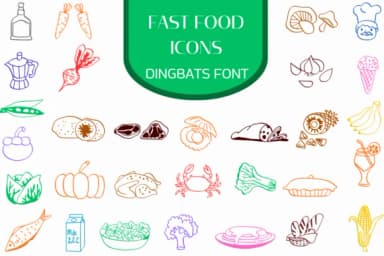 Fast Food Icons by Heartcraft Atelier — Dingbats Font — thumbnail 1