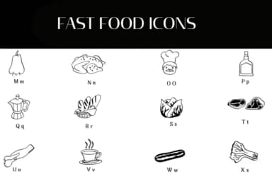 Fast Food Icons by Heartcraft Atelier — Dingbats Font — thumbnail 3