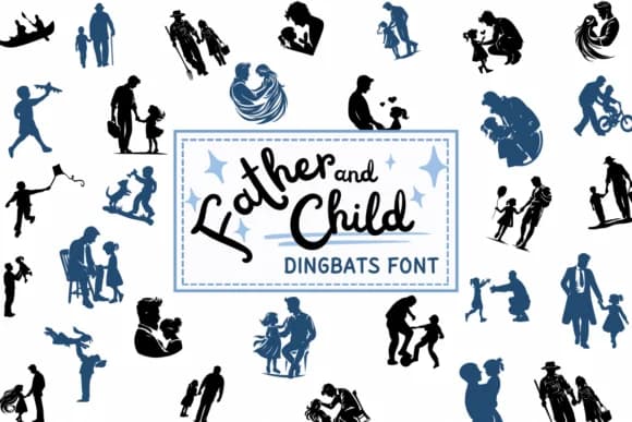 Father and Child by PraewDesigns — Dingbats Font