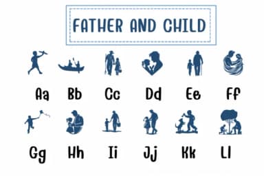 Father and Child by PraewDesigns — Dingbats Font — thumbnail 2