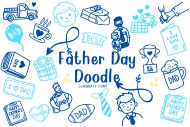 Father Day Doodle by CHANOK — Dingbats Font — thumbnail 1