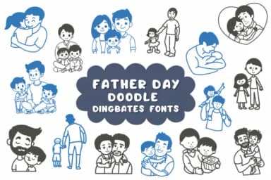 Father Day Doodles by Natchuta — Dingbats Font — thumbnail 1