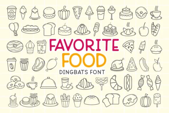Favorite Food by Situjuh — Dingbats Font
