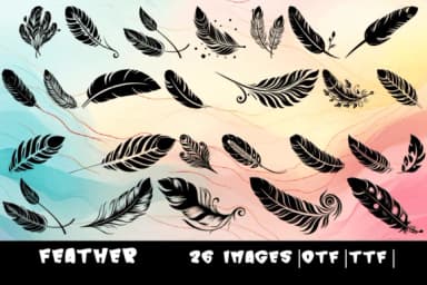 Feather by MOMAT THIRTYONE — Dingbats Font — thumbnail 1