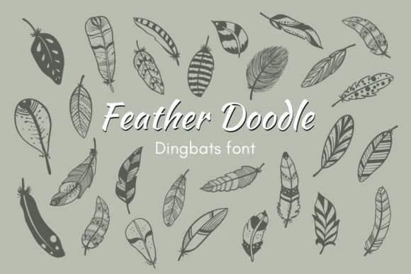 Feather Doodle by Nun Sukhwan — Dingbats Font