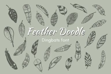 Feather Doodle by Nun Sukhwan — Dingbats Font — thumbnail 1