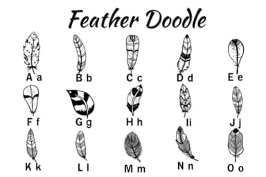 Feather Doodle by Nun Sukhwan — Dingbats Font — thumbnail 2