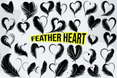 Feather Heart by MOMAT THIRTYONE — Dingbats Font — thumbnail 1