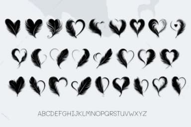 Feather Heart by MOMAT THIRTYONE — Dingbats Font — thumbnail 2