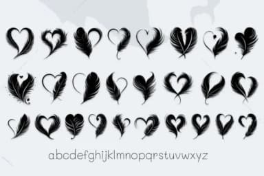 Feather Heart by MOMAT THIRTYONE — Dingbats Font — thumbnail 3