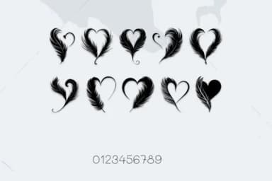 Feather Heart by MOMAT THIRTYONE — Dingbats Font — thumbnail 4